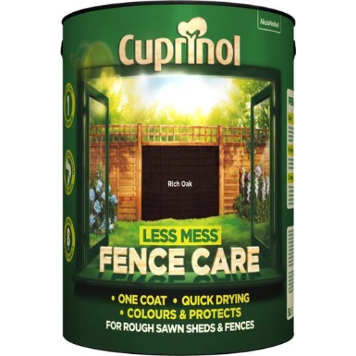 Cuprinol Less Mess Fence Care Rich Oak 5L