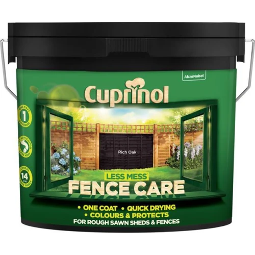 Cuprinol Less Mess Fence Care Rich Oak 9L