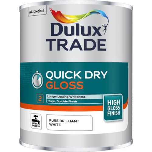 Dulux Trade Quick Dry Gloss Pure Brilliant White 1 Litre