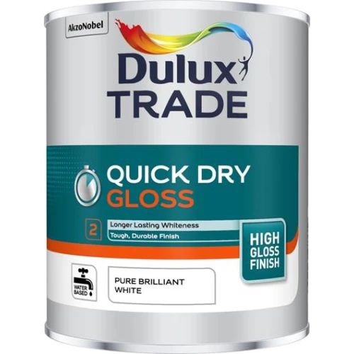 Dulux Trade Quick Dry Gloss Pure Brilliant White 1 Litre