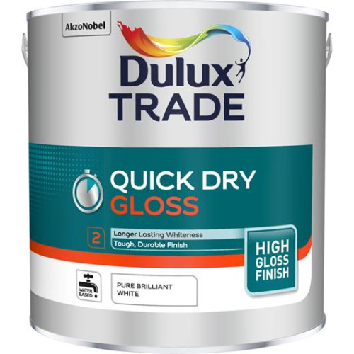 Dulux Trade Quick Dry Gloss Pure Brilliant White 2.5 Litres