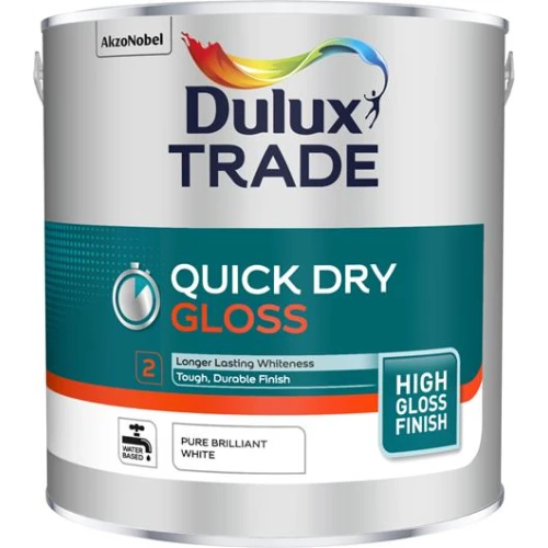 Dulux Trade Quick Dry Gloss Pure Brilliant White 2.5 Litres