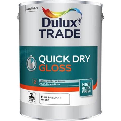 Dulux Trade Quick Dry Gloss Pure Brilliant White 5 Litres