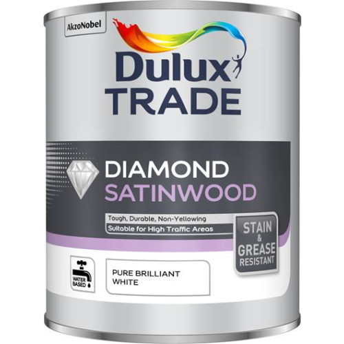 Dulux Trade Diamond Satinwood Brilliant White 1 Litre