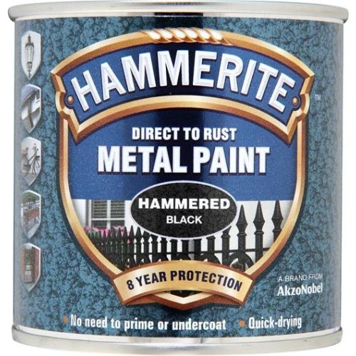 Hammerite METAL PAINT HAMMERED BLACK 250ML