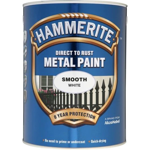 Hammerite METAL PAINT SMOOTH WHITE 5L