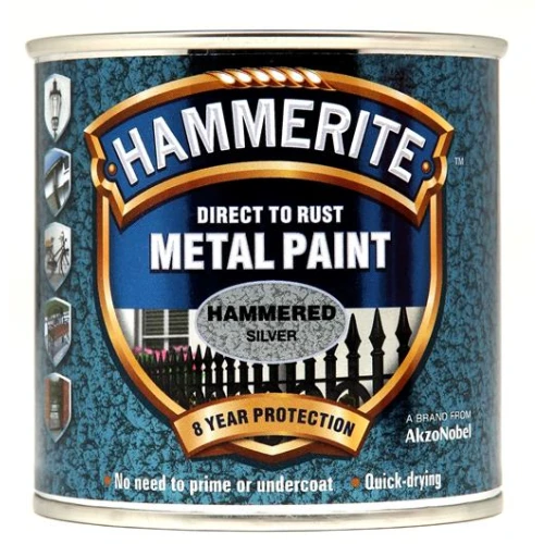Hammerite METAL PAINT HAMMERED SILVER 250ML