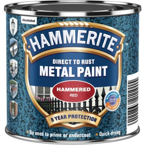 Hammerite METAL PAINT HAMMERED RED 250ML