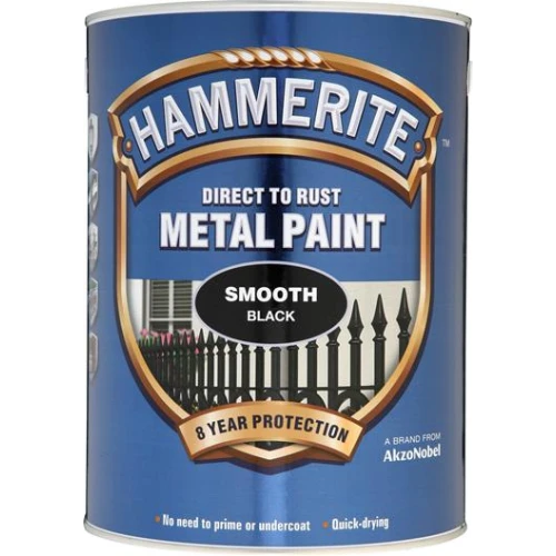 Hammerite METAL PAINT SMOOTH BLACK 5L
