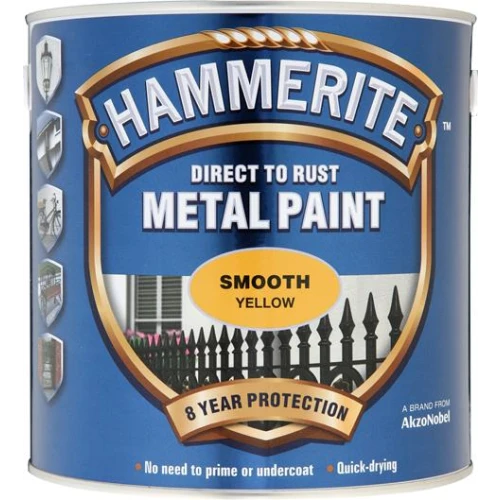 Hammerite METAL PAINT SMOOTH YELLOW 2.5L