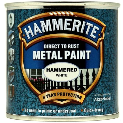 Hammerite METAL PAINT HAMMERED WHITE 250ML