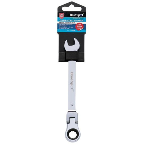 Blue Spot Tools 12mm Ratchet Spanner Flexible Head (180Â°)