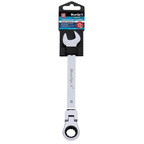 Blue Spot Tools 15mm Ratchet Spanner Flexible Head (180Â°)