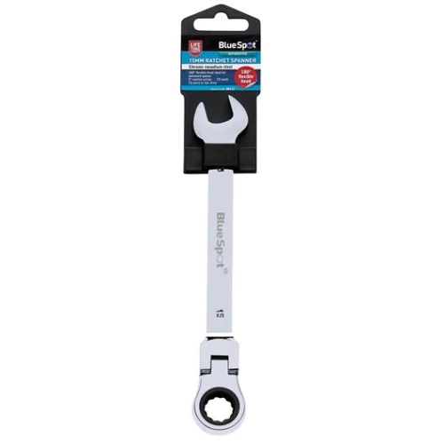 Blue Spot Tools 15mm Ratchet Spanner Flexible Head (180&Acirc;&deg;)