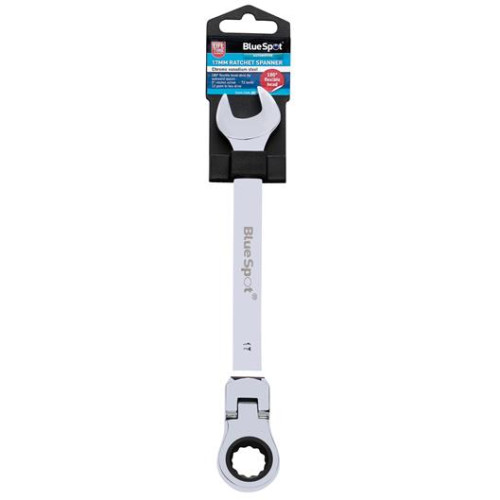 Blue Spot Tools 17mm Ratchet Spanner Flexible Head (180Â°)