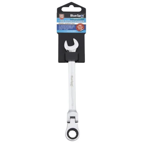Blue Spot Tools 11mm Chrome Vanadium Ratchet Spanner Flexible Head (180&Acirc;&deg;)