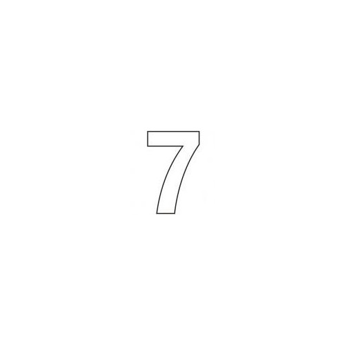 75mm White Helvetica Bold Condensed Style Vinyl Number 7 