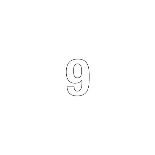 75mm White Helvetica Bold Condensed Style Vinyl Number 9