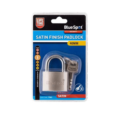 Blue Spot Tools 40mm Satin Finish Padlock