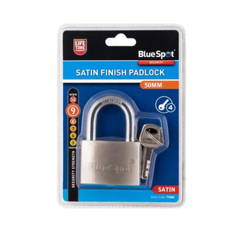 Blue Spot Tools 50mm Satin Finish Padlock