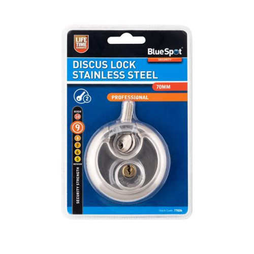 Blue Spot Tools 70mm Discus Lock Stainless Steel