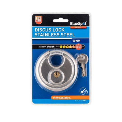 Blue Spot Tools 90mm Discus Lock Stainless Steel