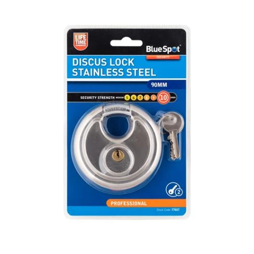 Blue Spot Tools 90mm Discus Lock Stainless Steel