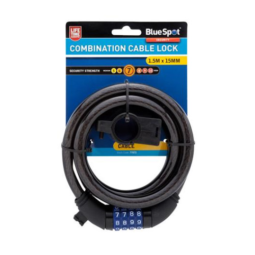 Blue Spot Tools 1.5m x 15mm Combination Cable Lock