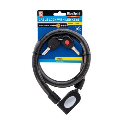 Blue Spot Tools 900mm x 18mm Cable Lock with LED Keys