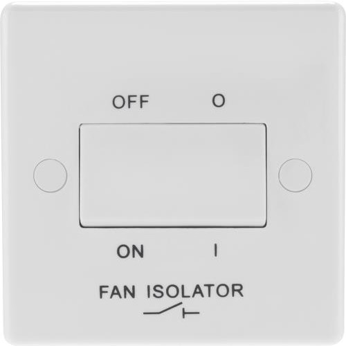 Nexus Moulded White 3 Pole Fan Isolator 10AX Switch