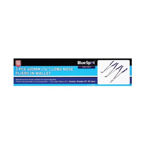 Blue Spot Tools 3 PCE 400mm (16") Long Nose Pliers In Wallet 