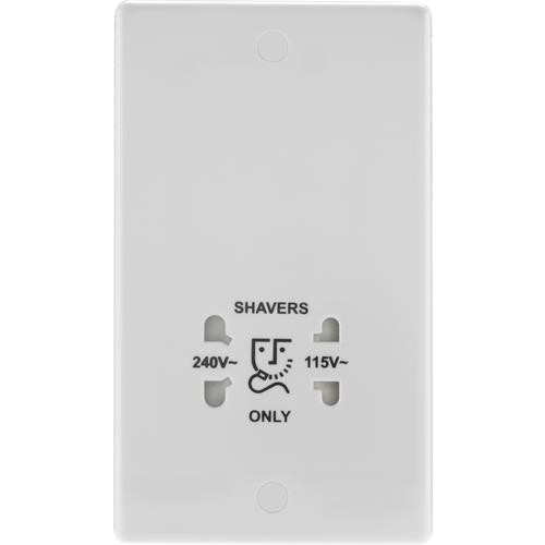 Nexus Moulded White 110V/240V Shaver Socket