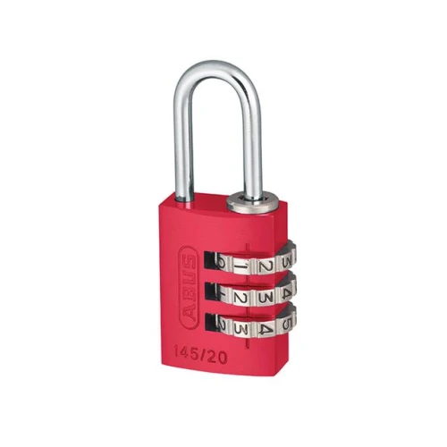 145/20 20mm Aluminium Combination Padlock Red 46569