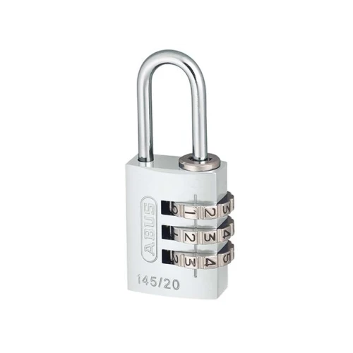 145/20 20mm Aluminium Combination Padlock Silver 46574