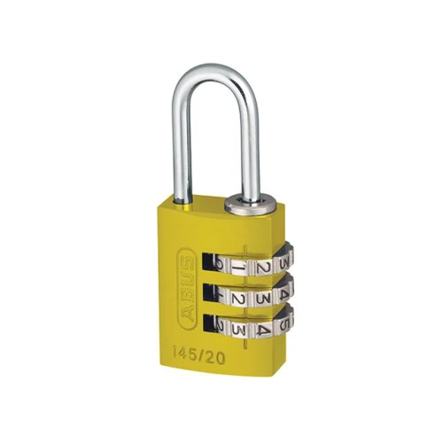 145/20 20mm Aluminium Combination Padlock Yellow 46572