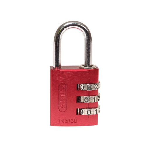 145/30 30mm Aluminium Combination Padlock Red 46578