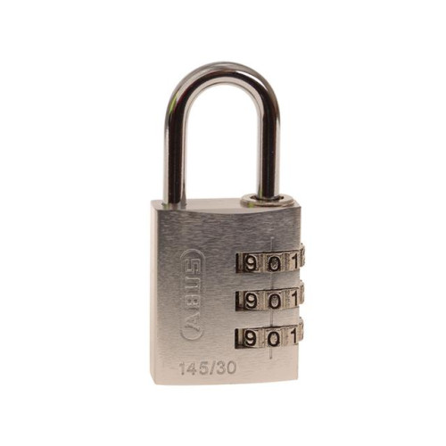 145/30 30mm Aluminium Combination Padlock Silver 46583