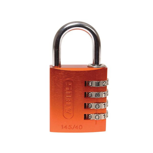 145/40 40mm Aluminium Combination Padlock Orange 49527