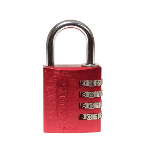 145/40 40mm Aluminium Combination Padlock Red 48829