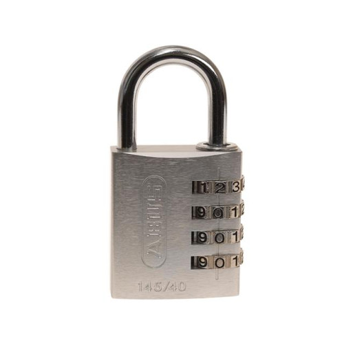 145/40 40mm Aluminium Combination Padlock Silver 49543