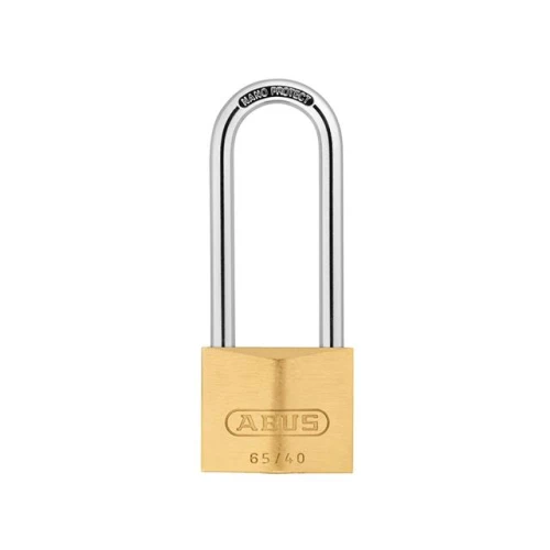65/40HB63 40mm Brass Padlock 60mm Long Shackle Carded