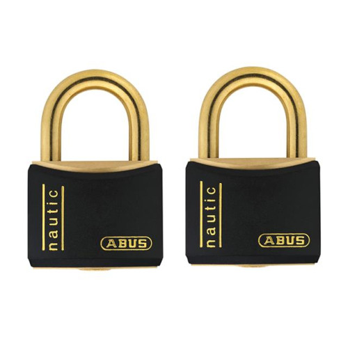 T84MB/40 40mm Black Nautic Rustproof Padlock Twin Pack Carded