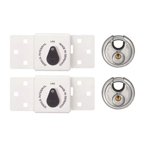 Abus 141/200 Diskus&Acirc;&reg; Integral Van Lock White & 26/70mm Diskus&Acirc;&reg; Padlock Twin Pack