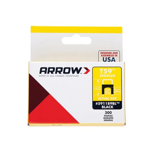 Insulated Staples (300) 6x6mm - Black
