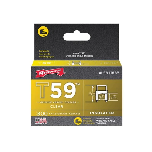 Insulated Staples (300) 6x8mm - Clear