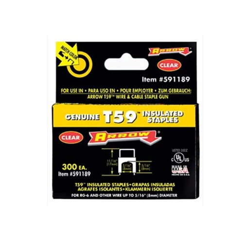 Insulated Staples (300) 8x8mm - Clear