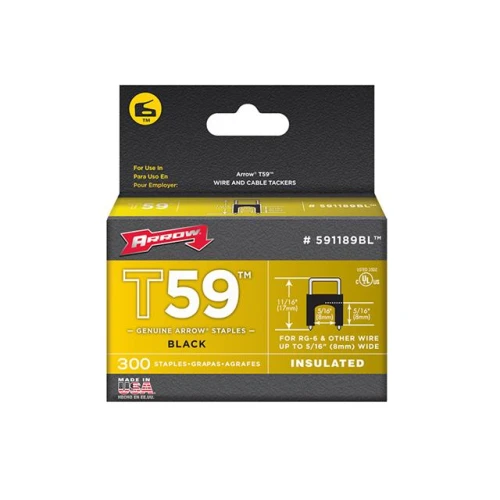 Insulated Staples (300) 8x8mm - Black