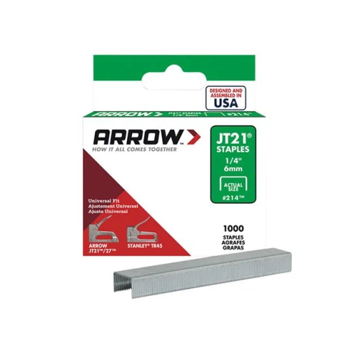Staples for JT21 T27 Box 1000 6mm 1/4in