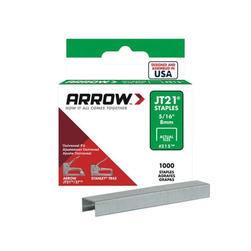 Staples for JT21 T27 Box 1000 8mm 5/16in