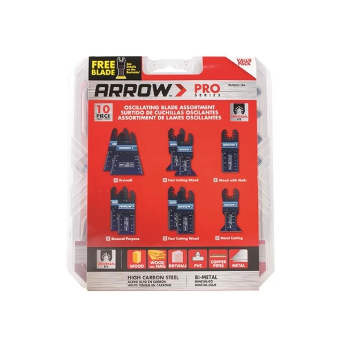 Arrow Oscillating Multi-Tool Blade Assortment Set, 10 Piece